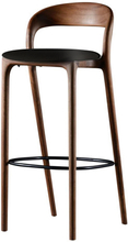 Artisan Neva Light Bar Chair - Valnød - Sort Zenith Læder