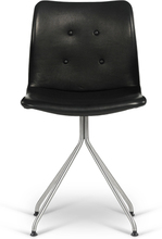 Bent Hansen Primum Chair - Zenso 2 Læder - Rustfrit Stel - Fast Stel