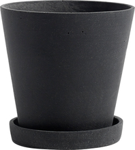 HAY Flowerpot with Saucer - Medium - Black