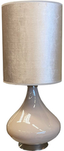 Flavia Mini bordlampe - sand - velvet crema skærm