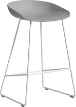 HAY About a Stool (AAS 38) - Concrete Grey - Hvid Stål