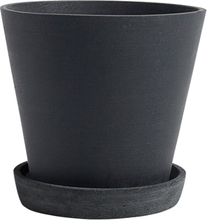 HAY Flowerpot with Saucer - Large - Black