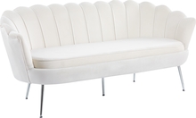 Kingsley 3-sits soffa i sammet - beige / krom