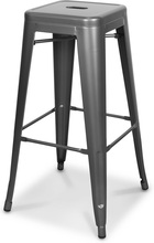 2 st Industry stapelbar barstol i borstad metall