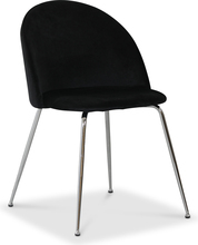 4 st Art velvet stol - Svart / Krom