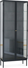 Revel vitrinskåp 200x80 cm - Svart / klarglas