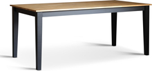 Dalarös svart matbord med ektopp 180x90 cm