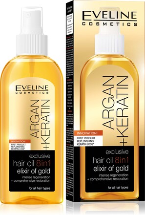 Eveline Cosmetics Argan + Keratin Exclusive Hair Oil 8in1 Elixir