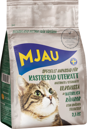 Kattmat Mjau Adult Kastrerad Utekatt Kyckling 2,8kg