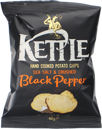 Kettle Chips Perunalastut Merisuola & Mustapippuri