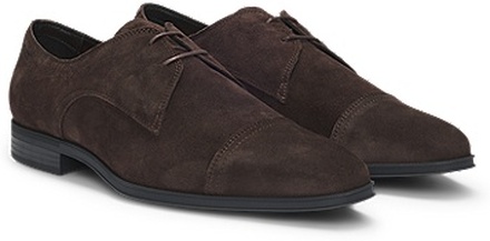 Derby shoes in suede with cap toe