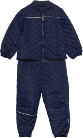 Thermal Set - Stars Outerwear Thermo Outerwear Thermo Sets Blå CeLaVi*Betinget Tilbud