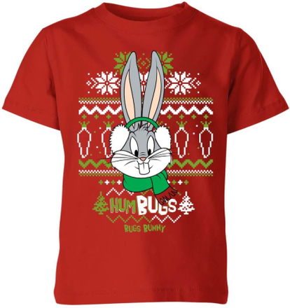 Looney Tunes Bugs Bunny Knit Kids' Christmas T-Shirt - Red - 9-10 Years