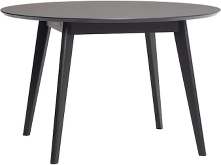 Hübsch spisebord egetræ og nano-laminat sort - Ø120 cm