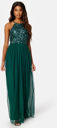 AngelEye High Neck Sequin Maxi Dress Emerald XS (UK8)