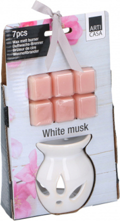 Active Air geurkaars White Musk 21 cm wax roze 8-delig