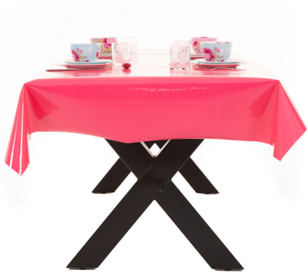 Buiten tafelkleed/tafelzeil fuchsia roze 140 x 250 cm rechthoekig
