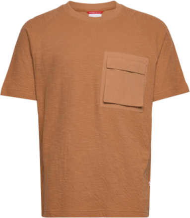 Over D Short Sleeve Cotton Slub T-shirts Short-sleeved Brun Knowledge Cotton Apparel*Betinget Tilbud