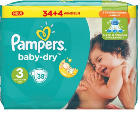 Pampers Baby Dry Size 3 Midi 5-9kg 42'