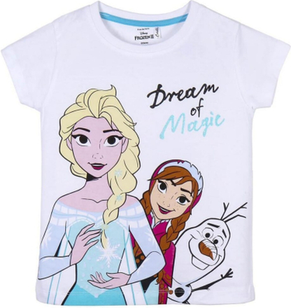 Børne Kortærmet T-shirt Frozen Hvid 5 år