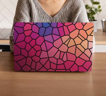 Stickers voor laptop Levendige kleuren geometrische schilderij
