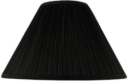 Rund plisserad lampskärm i svart - 40 cm ⌀