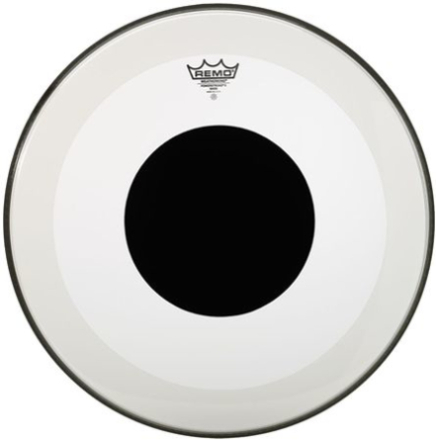 24” clear Powerstroke 3 Black Dot, bastrumma, Remo