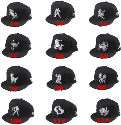 Neue Mode Männer Frauen Mütze Muster Stickerei Augen Snap zurück flache Hut Baseball Hip-Pop Cap schwarz