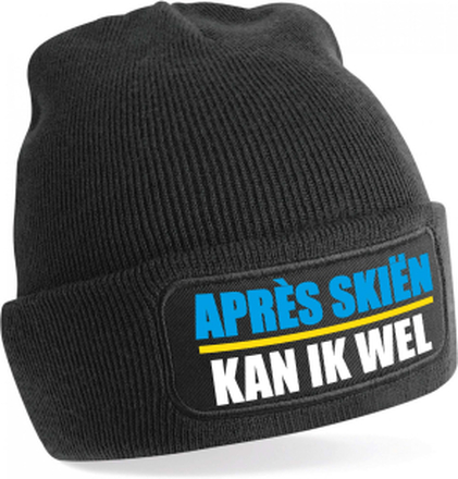 Wintersport muts - Apres Skien - zwart - one size - unisex - Apres ski beanie
