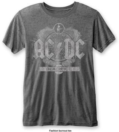 AC/DC: Unisex T-Shirt/Black Ice (Burnout) (Medium)