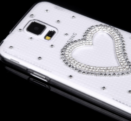 PC Hard zurück Fall Protective Shell Bling Diamond Strass Crystal für Samsung Galaxy S5 i9600 Herz
