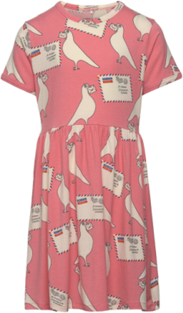 Pigeons Tencel Aop Ss Dress Dresses & Skirts Dresses Casual Dresses Short-sleeved Casual Dresses Pink Mini Rodini