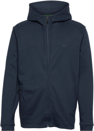 Saggy Curved Sport Sweatshirts & Hoodies Hoodies Blue BOSS