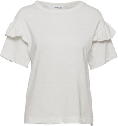 Slfrylie Ss Florence Tee M Noos Tops T-shirts & Tops Short-sleeved White Selected Femme