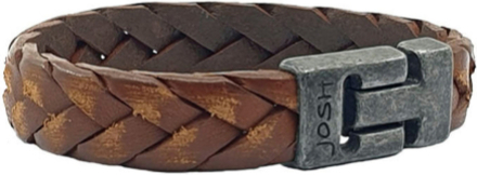JOSH 24903-BRA-VB-CO Armband leder cognac-vintage zwart 15 mm 22 cm