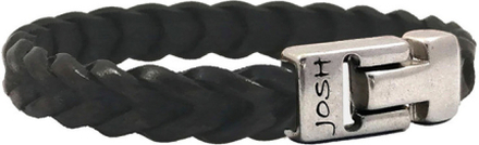 JOSH 24773-BRA-S-BR Armband leder bruin-zilverkleurig 10 mm 22 cm