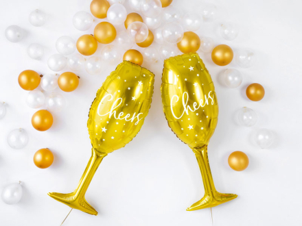 Folieballong Champagneglas "Cheers" - PartyDeco