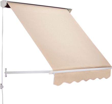 Tenda da sole avvolgibile a parete a caduta 180x70cm da esterno colore beige