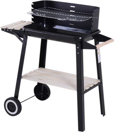 Griglia a carbone barbecue picnic altezza regolabile 87x45x83cm colore nero