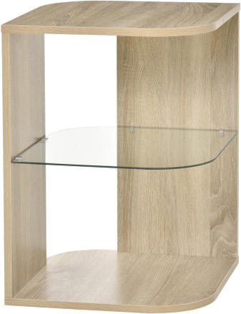 Tavolino mobile multiuso 40x40x56cm in legno e vetro per soggiorno o camera