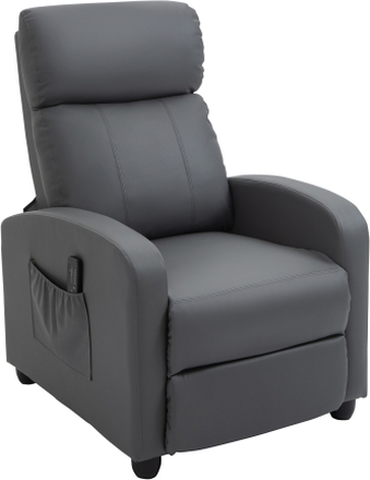 Poltrona relax massaggiante reclinabile con 5 intensitÃ  con poggiapiedi grigio