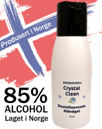 10 stk - 75 ml Crystal Clean Handdesinfektions Gel - Norsk producerad