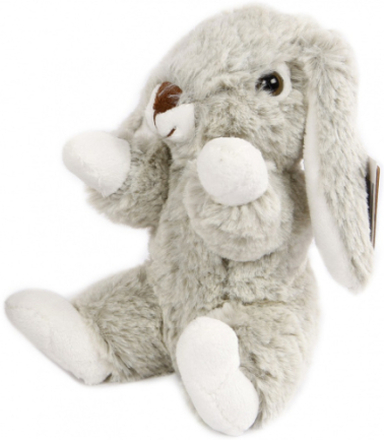 Take Me Home knuffel konijn zitttend pluche 20 cm grijs/wit