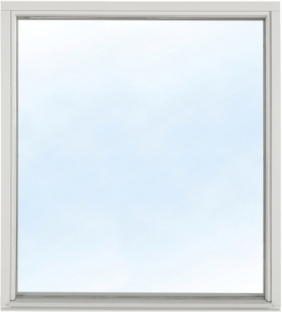 Fast fönster 3-glas - Trä - U-värde 1,1 5x9 Frostat glas Spaltventil vit