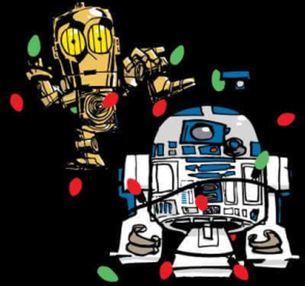 Star Wars Tangled Fairy Lights Droids Christmas Hoodie - Black - S