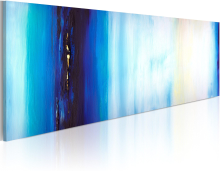 Handmålad tavla - Blå vätska - 100x40 cm