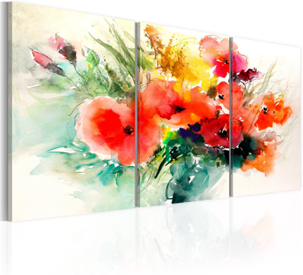 Canvas Tavla - Watercolor Bouquet - 120x60