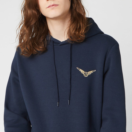 Harry Potter Golden Snitch Unisex Embroidered Hoodie - Navy - M