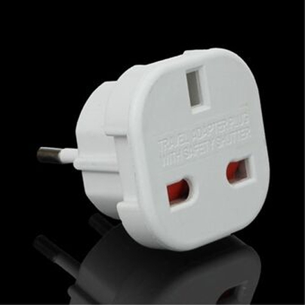 UK to EU AC Travel Power Socket Plug Converter Adapter