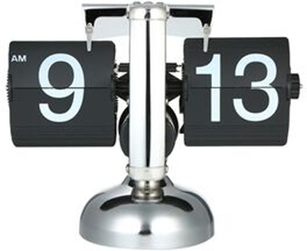 Desktop Retro Flip Over Clock Numerical Table Stand Clock Stainless Steel Gear Operated Flip Quartz